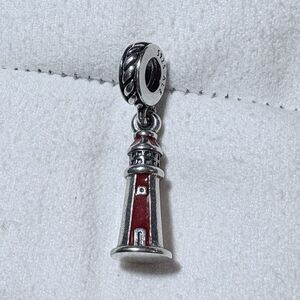 Pandora RARE! Lighthouse in Red Enamel & SS .925 Charm 791137EN42